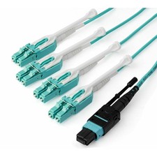 StarTech 3m (10ft) MTP(F)/PC to 4x LC/PC Duplex Breakout OM3 Multimode Fiber picture