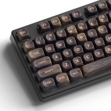 MOA Profile Wood Grain PBT Keycaps, Retro Walnut Textures Custom picture