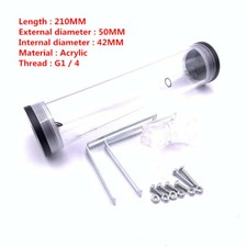 Computer water-cooled acrylic cylindrical water tank 210MM*50MM Front 3 holes picture