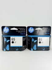 NEW 2-PACK Genuine HP 65 Black Ink Cartridge – Exp 07/2027 - NEW SEALED picture