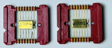 Two 1966 Texas Instruments Integrated Circuits (IC) in Red Carriers picture