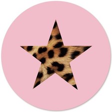 Pink Preppy Leopard Round Mouse Pad Coquette Trendy NonSlip 8.7x8.7 Inch picture