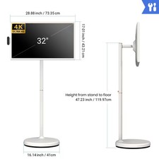 ApoloSign 32 inch 4K UHD Smart Portable TV on Wheels, Android 14 (Brand New) picture