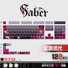 Fate/Stay Night Saber Alter PBT Keycaps 122pcs Set for Mechanical Keyboard picture