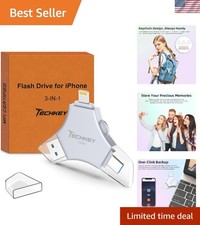 Compact 3-in-1 USB Flash Drive 128GB for iPhone, Android & PC - Fast Transfer picture