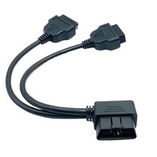 16 Pin OBD2 Right Angle Splitter Y Cable, 30cm/1ft OBD2 Male to Dual Female Diag picture