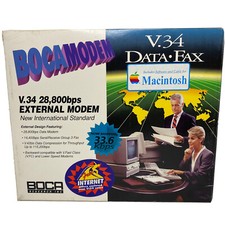 Vintage Apple External Modem BocaModem V.34 28,800bps Data Fax Machine Untested picture