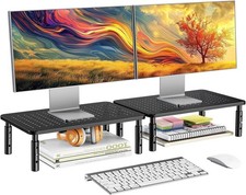 HUANUO Monitor Stand for Desk, Computer Height Black picture