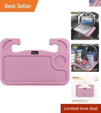 Versatile 2-in-1 Pink Car Steering Wheel Tray | Laptop & Food Desk picture