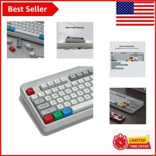 Complete 139-Key PBT Keycap Set for Mechanical Keyboards - Retro Grey/Red/Green picture