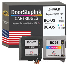DoorStepInk Compatible Ink Cartridge for Canon BC-02 Black & BC-05 Tri-Color-USA picture