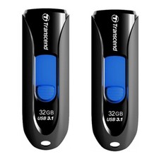2 Pack Transcend 32GB Jetflash 790 USB 3.0 Flash Drive Memory Stick picture