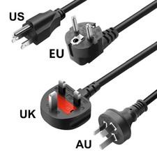 UK 3 Pin Cloverleaf Laptop Power Cable C5 AC Mains Lead for Compatible Adapters picture