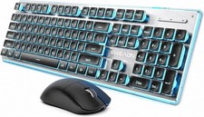 Seunkwang Eweadn Wireless Keyboard And Mouse Set with Blue Backlit Pudding Keys picture