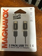 1 Magnavox 2 Pack MC4010 Usb Type C To Micro Usb 2.0 Adapter New Factory Sealed picture