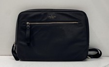Kate Spade Black Nylon Chelsea Laptop Messenger Bag Gold Hardware COA picture