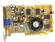 VINTAGE ASUS AGP-V7700/32M (TVR) PURE AGP VGA CARD MXB153 VGA ONLY ROUND FAN picture