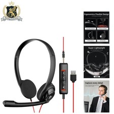 HW02 USB Computer Headset: Lightweight On-Ear Wired Design for Clear Calls picture