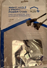 Home Plus Right Angle 2-Prong to 2-Prong Power Cord 6 ft Black picture