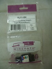 NEW Wirepath RJ11 Cat3 Rated Keystone Insert Jack - Black - RJ11-BK picture