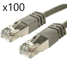 100 Pack - 2ft Shielded STP CAT5e Ethernet Network Router Patch Cable Cord Gray picture