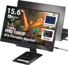 Portable Monitor 15.6 Inch FHD IPS Laptop Screen with Stand USB C Compatible picture