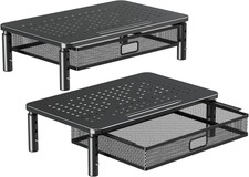 ELIVED 2 Pack Monitor Stand Riser with Metal Drawer, 3 Height Adjustable picture