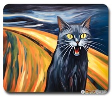 Edvard Munch The Scream Cat - Mouse Pad / PC Mousepad - Funny Fun Art Meme GIFT picture