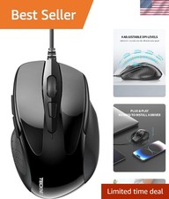 TECKNET 6-Button USB Wired Mouse with Side Buttons, Optical Computer Mouse picture