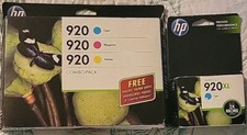 NIB HP 920 Ink Cartridges Tri Color Combo Pack Cyan Magenta Yellow  & Cyan picture
