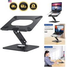 Laptop Stand with 360 Rotating Base, Ergonomic Adjustable Notebook Riser, Fol... picture
