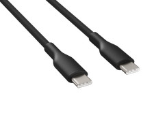 3m Soft Silicone USB 2.0  Type-C to Type-C Cable 60W 480mbps, Black picture