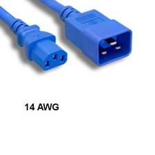 10PCS Blue 3' Heavy Duty Power Cord IEC-60320 C13 to C20 14AWG 15A/250V IT Data picture