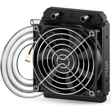 DIYhz 120mm Aluminum Water Cooling Radiator, 12 Pipe, 120mm, Y-fan-120mm picture