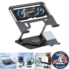 Carbon Steel Laptop & Tablet Cooler - Adjustable 360° Stand, Ultra-Quiet picture