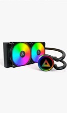MONTECH LightFlow ARGB 240mm AIO CPU Liquid Cooler, Infinity Mirror, Black picture