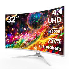 CRUA CR320C-4K-75hz 32-Inch Curved Computer Monitor, UHD 3840x2160, 75Hz Refresh picture