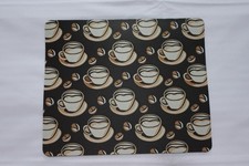 Coffee Cup Relaxing Mouse Pad | Brown | Handmade | Non-Slip | NEW 8.5x7.1in picture