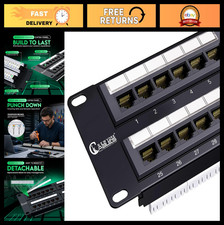 48 Port Cat6A Patch Panel, 10Gb Ethernet, 2U Rack/Wall Mount, Heavy-Duty Steel, picture