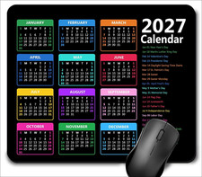 2027 Calendar with Holiday Mouse Pad, Gaming Rectangle Mousepad for Computer Lap picture