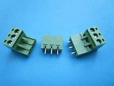 15 pcs 5.08mm Close Straight 3pin Screw Terminal Block Connector Plugable Green picture