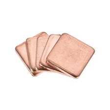 Flat IC Chipset Thermal Copper Heatsink for CPU GPU  15 x 15 x 2mm 5pcs picture