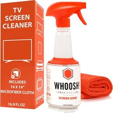 WHOOSH Pro 16.9 fl oz Refillable TV Screen Cleaner & Microfiber Cloth - Streak- picture