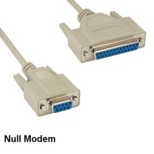 10x 6ft Null Modem DB9 Female to DB25 Female Cord RS232 Printer Data Crossover picture