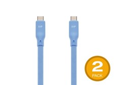 Monoprice USB4 Gen 2 Silicone Cable 6ft Blue - 2 Pack picture