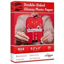 20 PCS Thick Double Sided Glossy Photo Paper 8.5x11 Inch 300gsm 80LB Inkjet picture