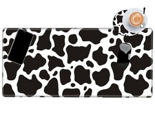 Cow Print Mouse Pad 24x12 Inch Non-Slip Rubber Base - Large Gaming Desk Mat picture