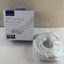 Insignia 100ft Landline Phone Cord NS-TPLC1002 RJ11 Connector New picture