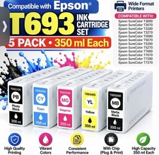 T693 Ink Cartridges 5 Pack 350ml T6931-T6935 Compatible Epson SureColor picture