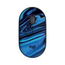 Compact Silent Wireless Mouse - Ambidextrous Design, Blue Galaxy, Ergonomic, Por picture